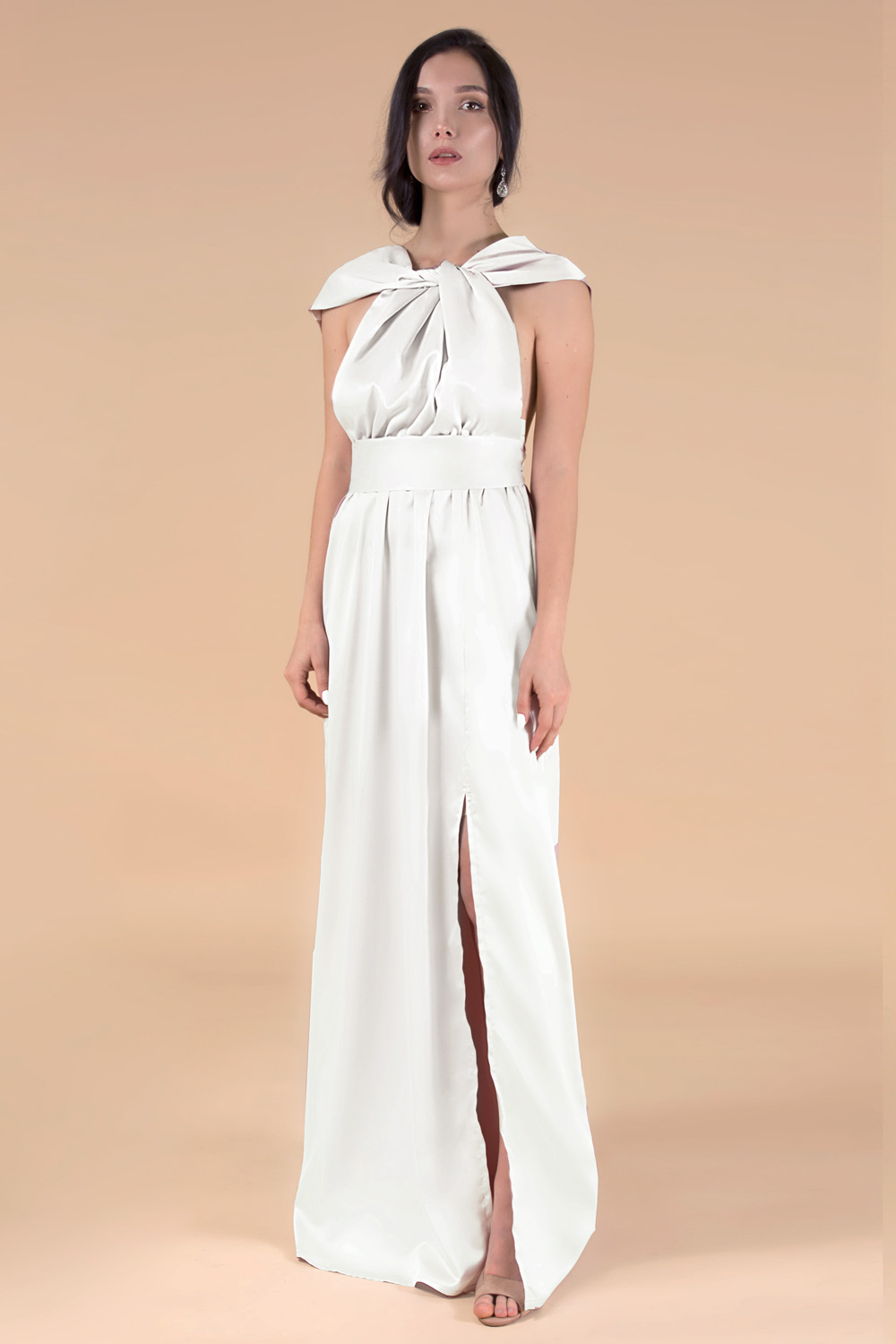 Long Bridal Dress - Infinity Multiway Silk White Dress