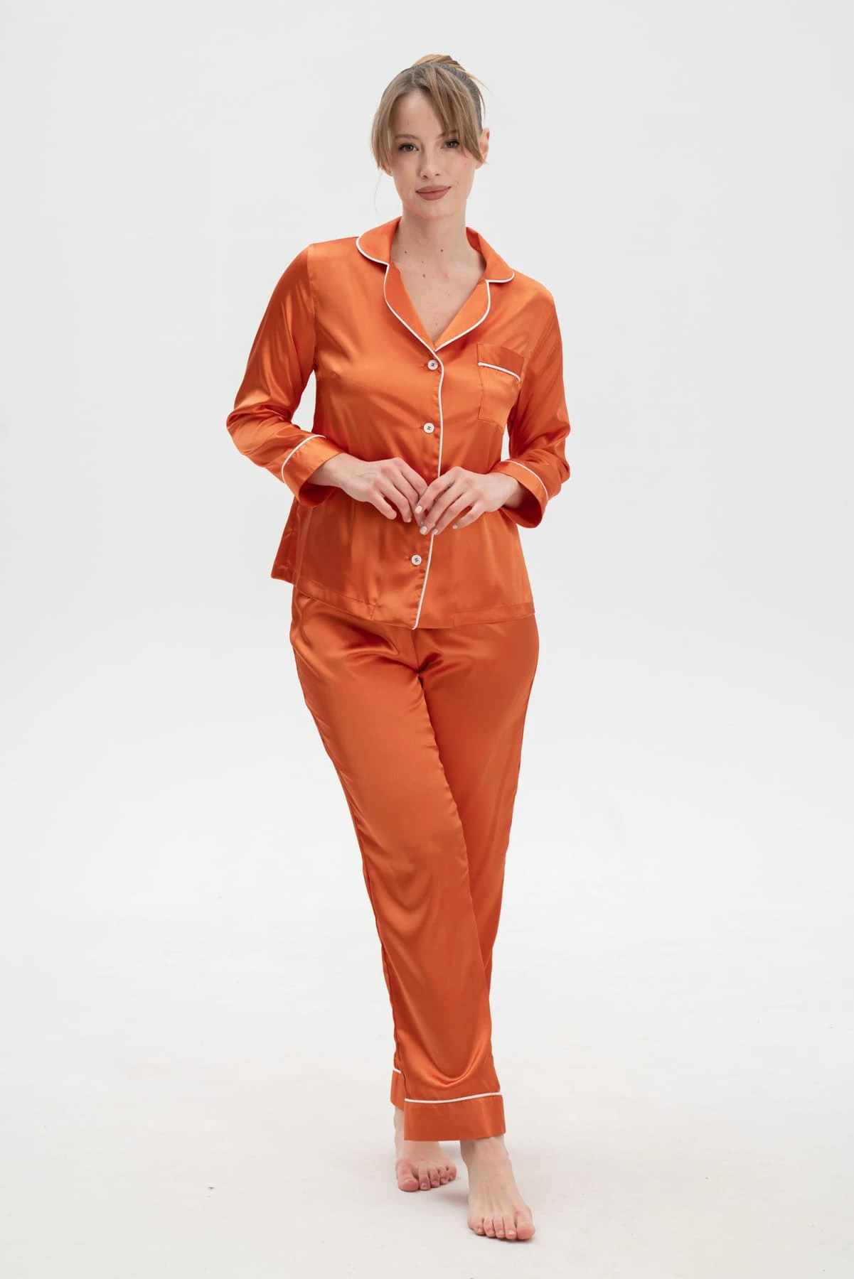 Womens orange pajamas sale