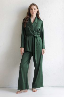 Sexy Silk Pyjamas - Short & Long Sleeve Button Up Luxury Shirt Silk PJs