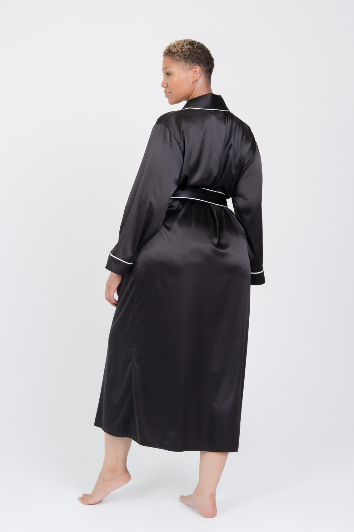 Long black clearance satin robe