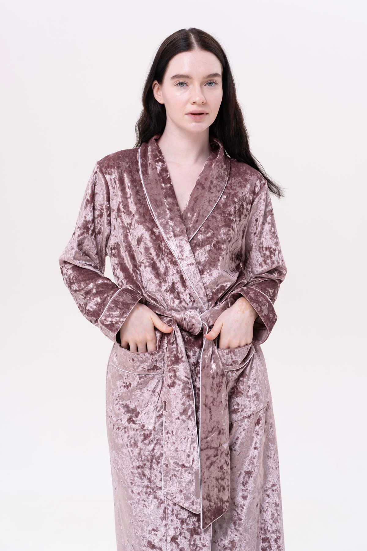 Pink Velvet Robe for Women