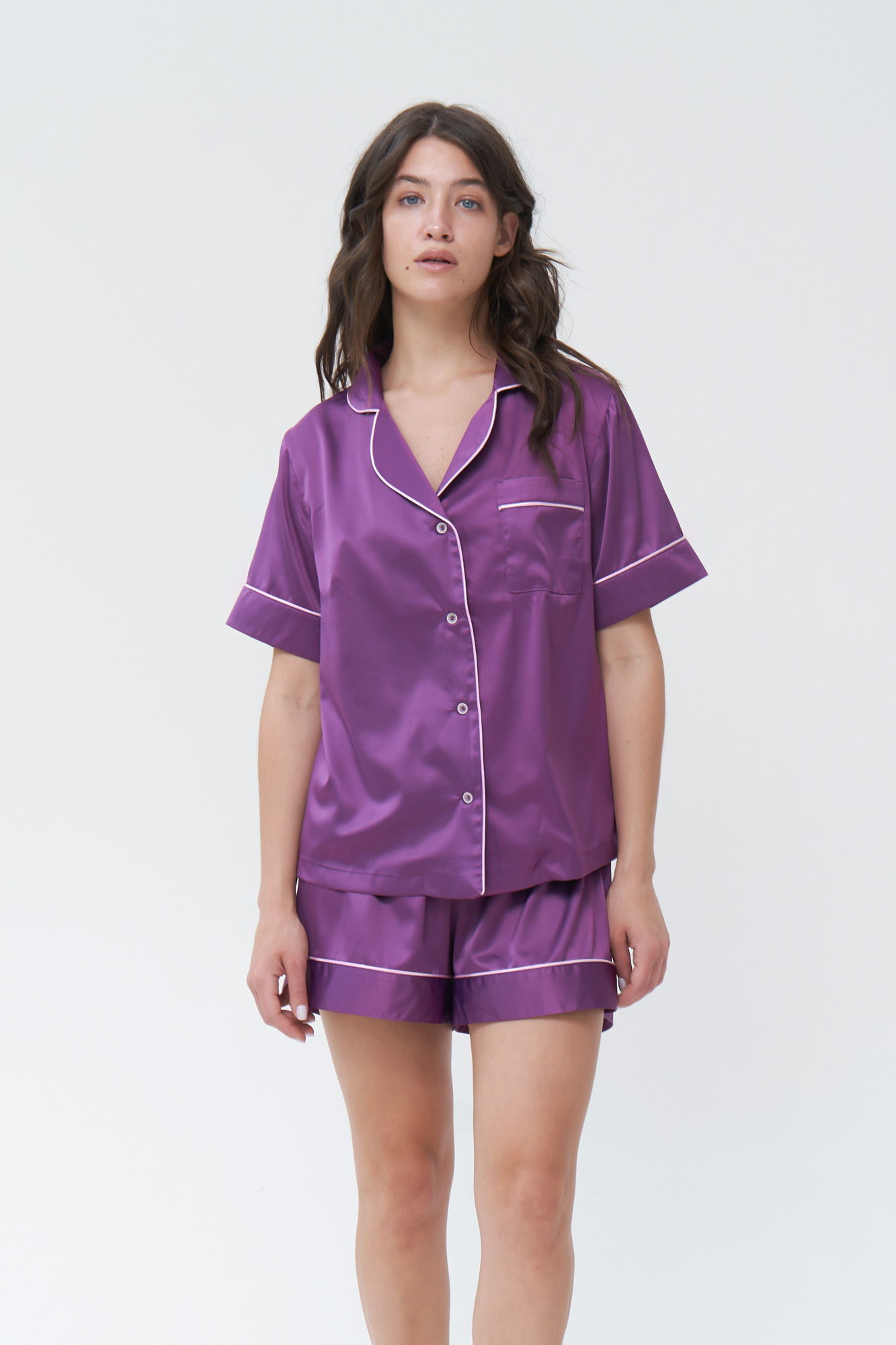 Purple Slip Dress, Silk Nightie Satin Nightgown Women | IDENTITY