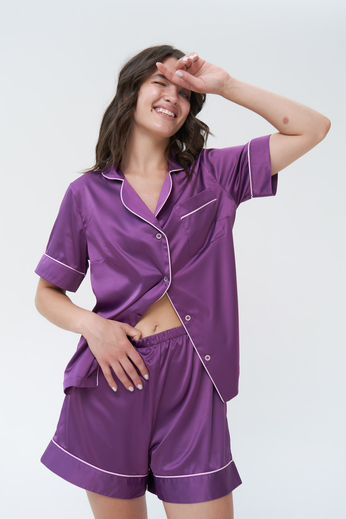 Purple Slip Dress, Silk Nightie Satin Nightgown Women | IDENTITY