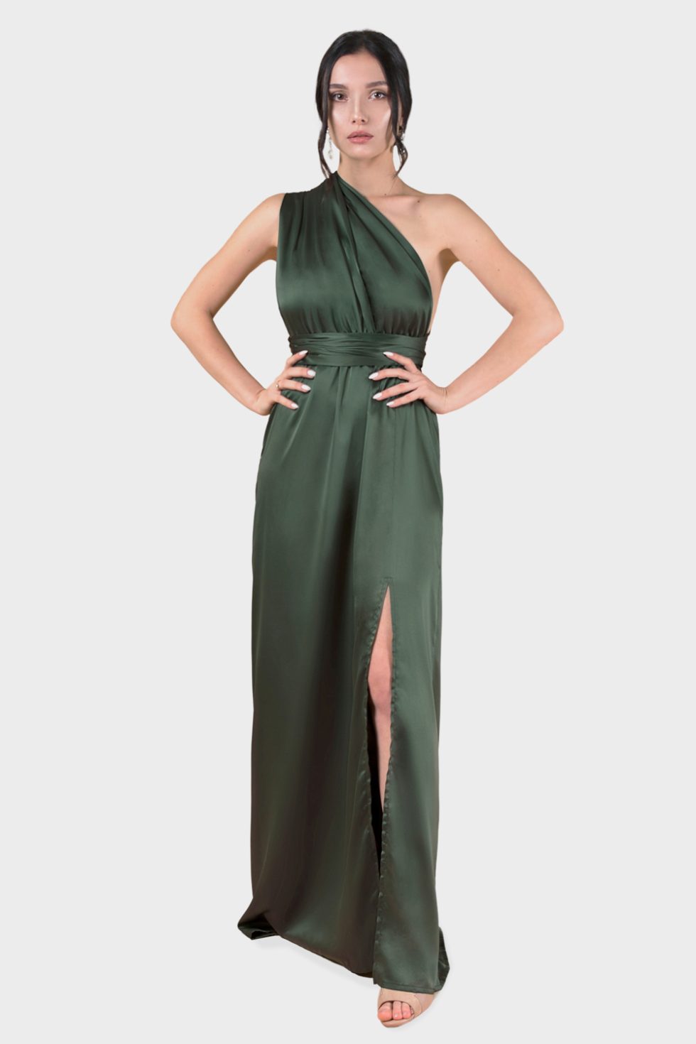 Satin Bridesmaid Dress in Green - IDENTITY LINGERIE