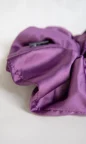 large purple satin silk scrunchies made of upcycled fabric remnants