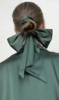 upcycled green silky satin hair scarf headband made of fabric remnants