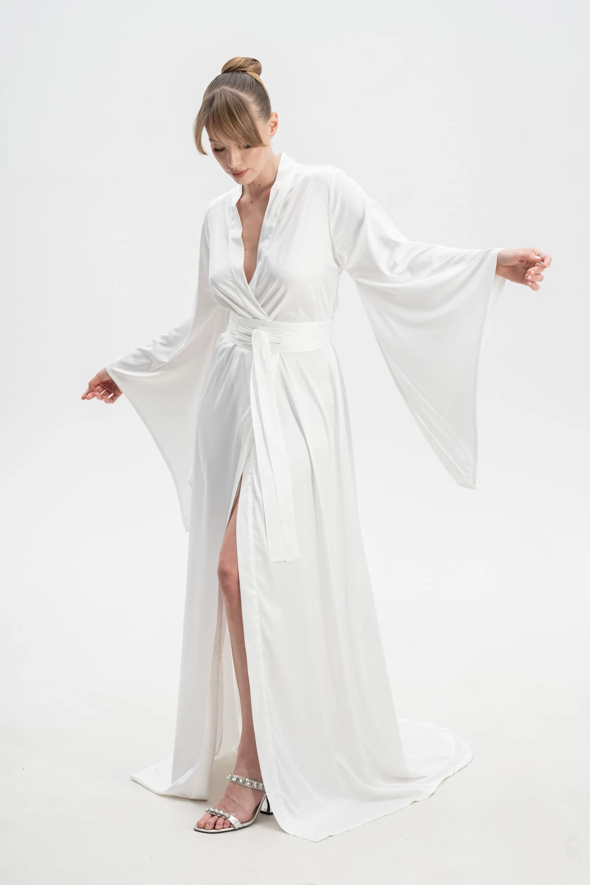 White Sheer Dressing Gown IDENTITY LINGERIE