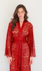 red sheer dressing gown