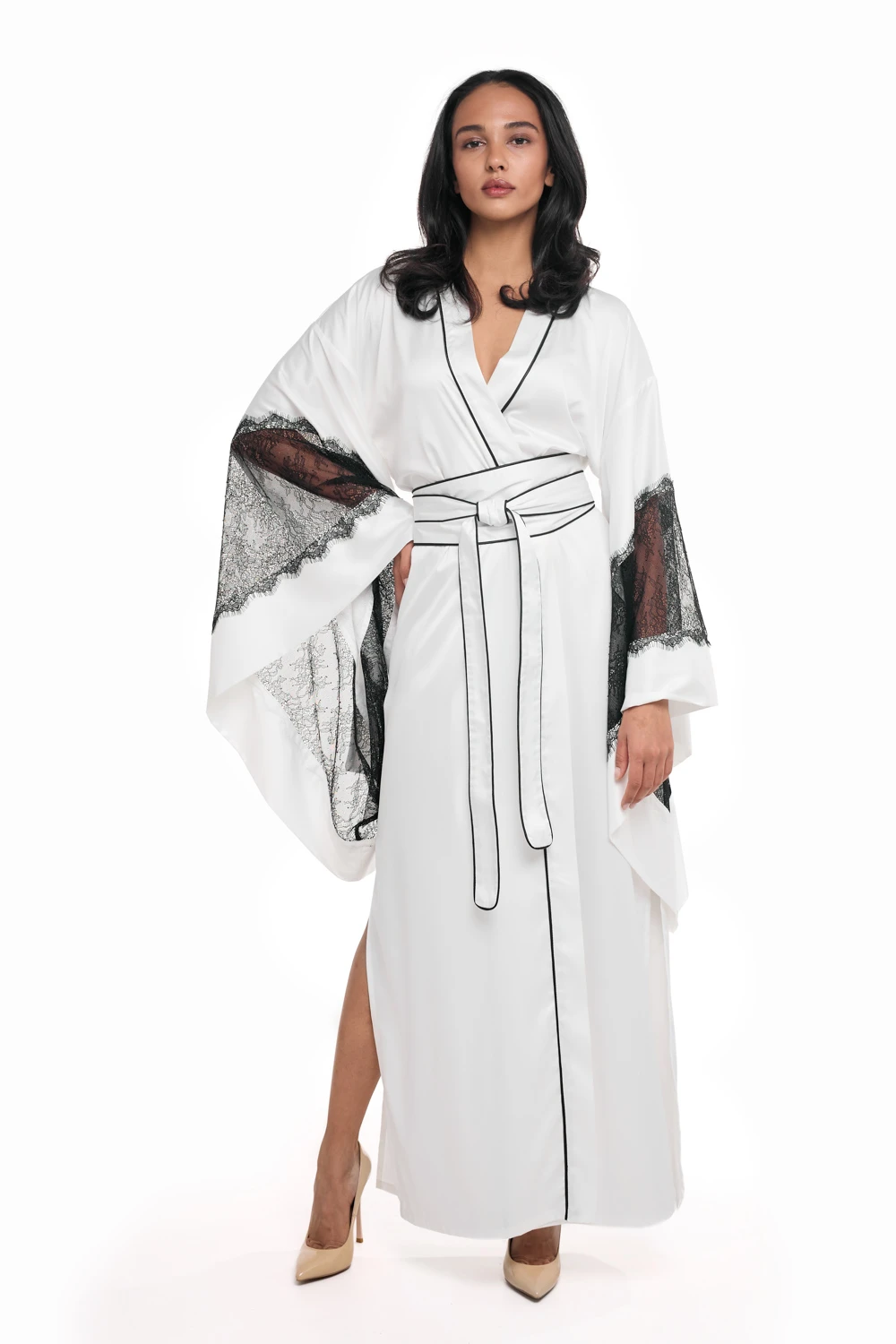 knee length dresses for ladies French Champagne Silk Robe | Women's Bridal Robe main image 1