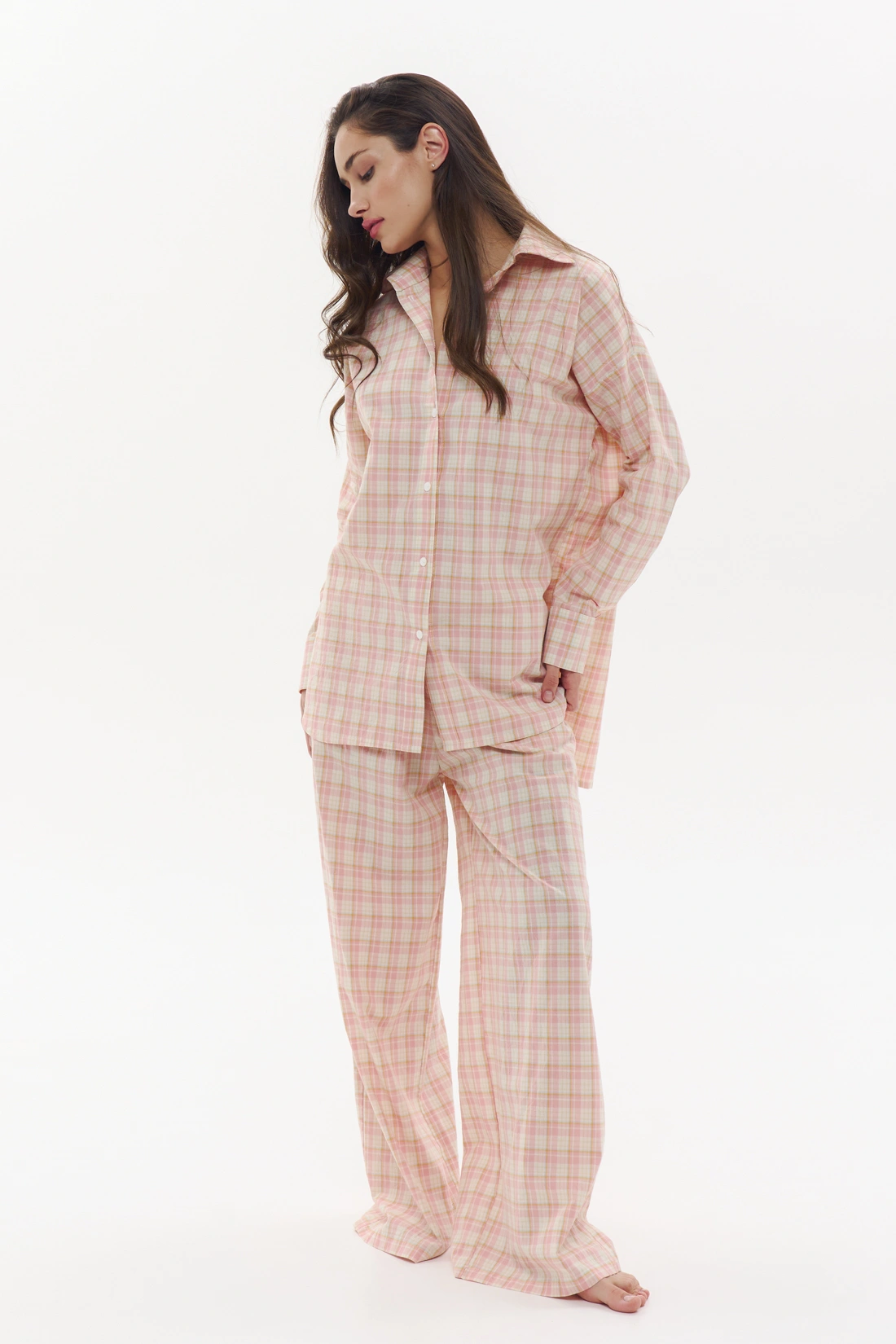 Pink Cotton PJs for Women with Ribbons - IDENTITY LINGERIE